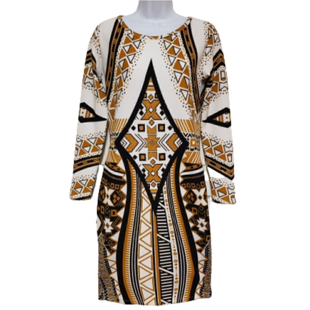 🌹LulaRoe Gold, Black and White Shimmering Dress sz S
